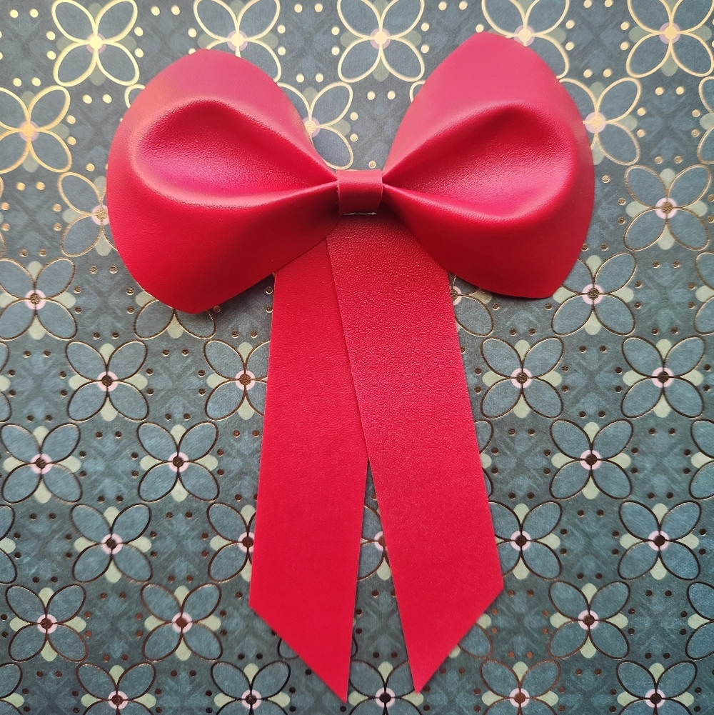 Red Bow Hair Clip Accessory